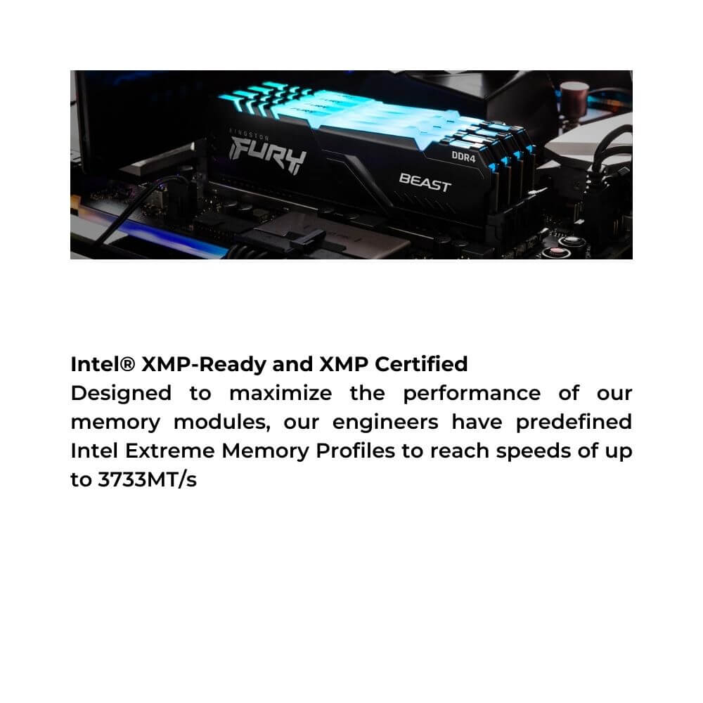 Kingston Fury Beast RGB DDR4 Desktop Ram DIMM Kit of 2